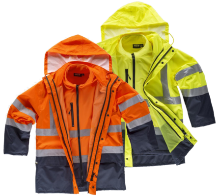 Ensemble parka et veste workshell haute visibilité
