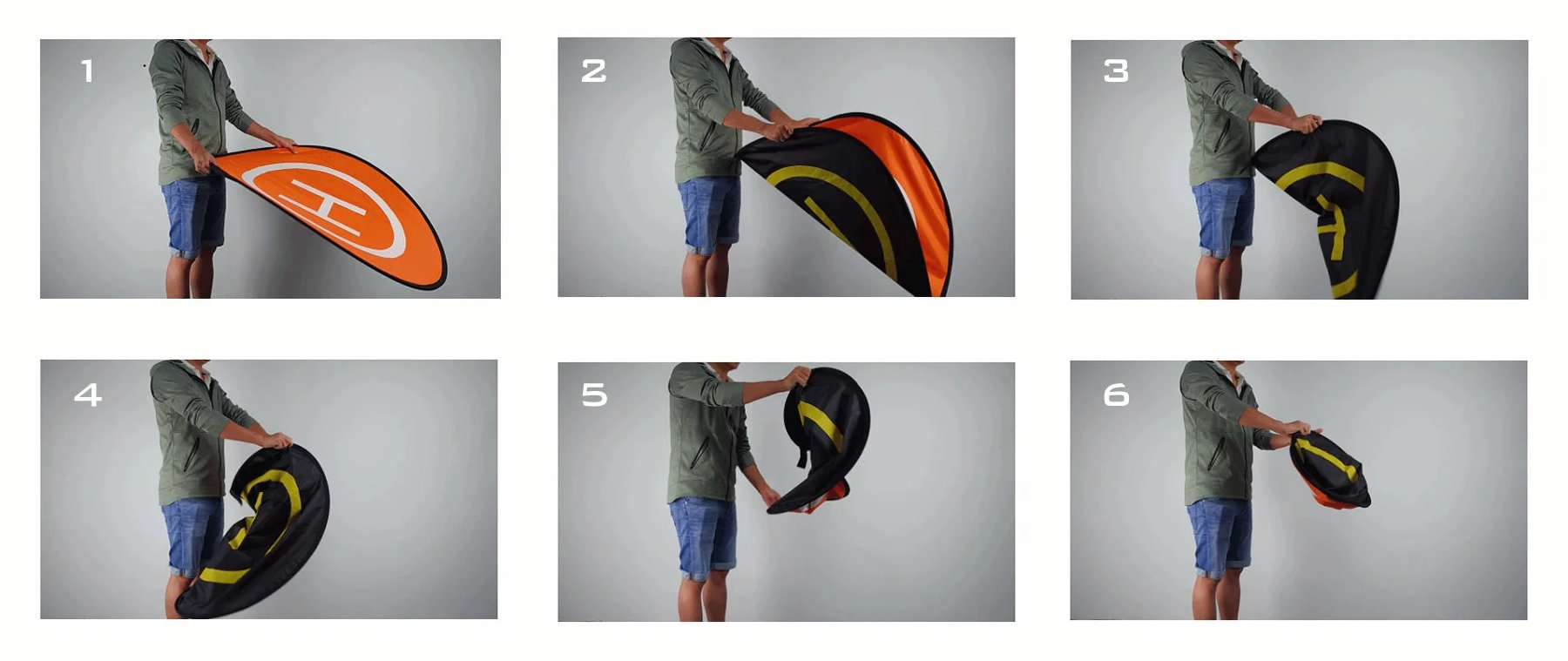 Plier la piste ronde de décollage pour la ranger