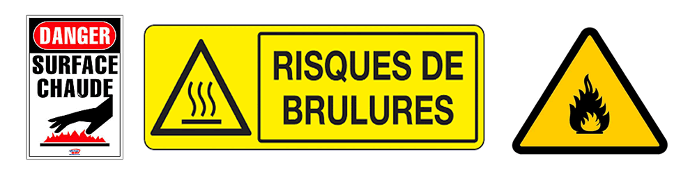 Risques liés à l'air chaud et surface chaude