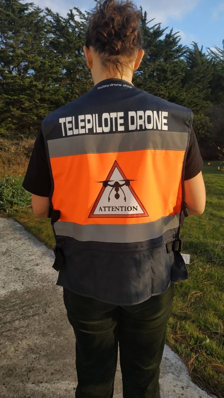 Gilet avec personnalisation "panneau attention drone"