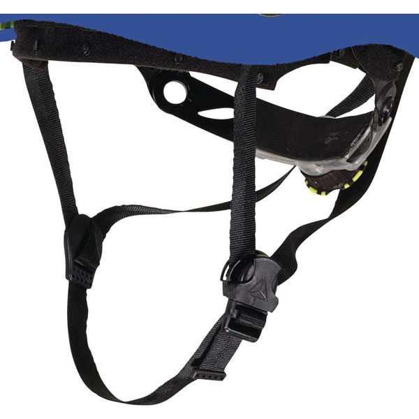 Jugulaire du casque de protection type alpinisme ventilé bleu