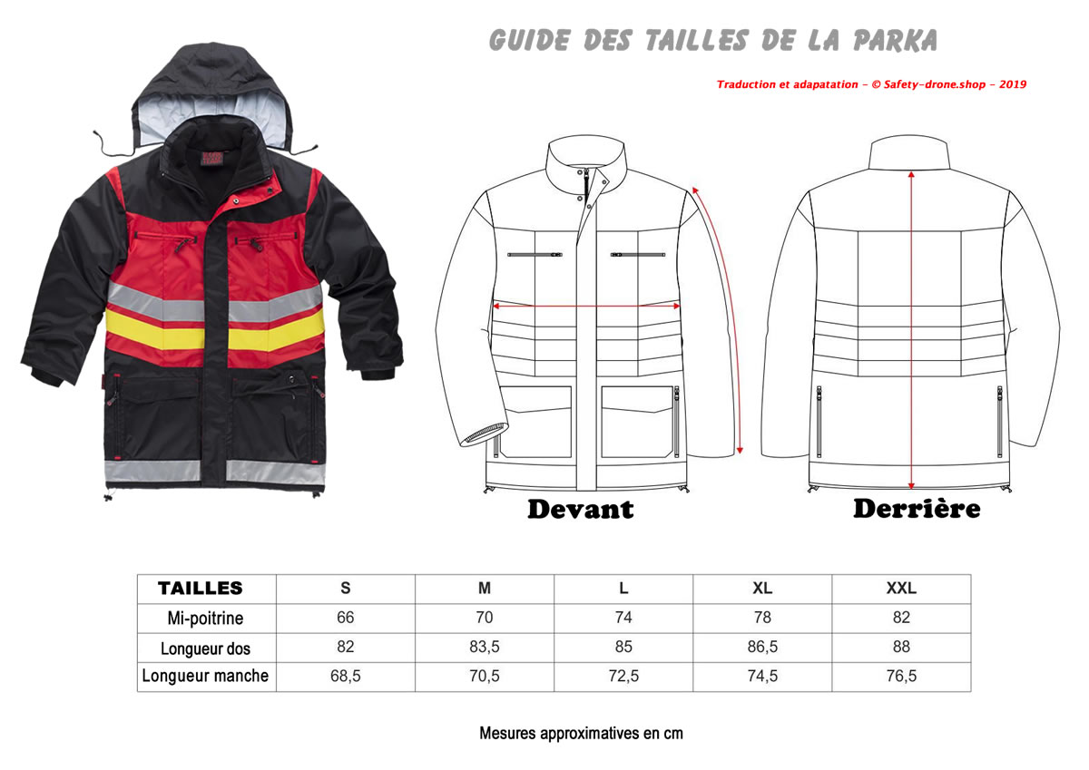 Guide des tailles de la Parka