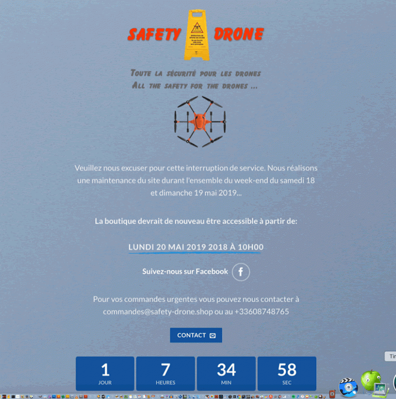 Page maintenance du site