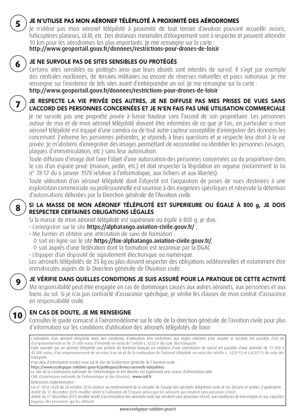 Notice d'info DGAC usage drone page 2