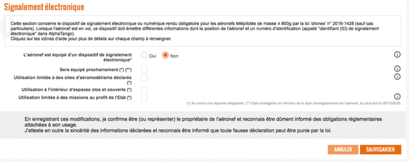 déclaration de signalement électronique