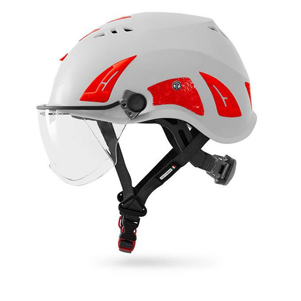 Casque à visière intégrée de profil