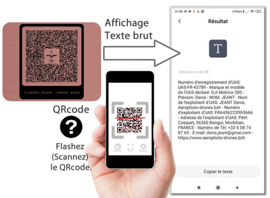 Présentation QRCode avec texte brut