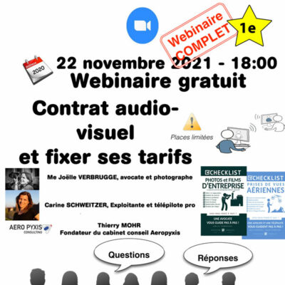 Web conférence Contrat audio-visuel et fixer ses tarifs du 22 novembre 2021 affiche complet