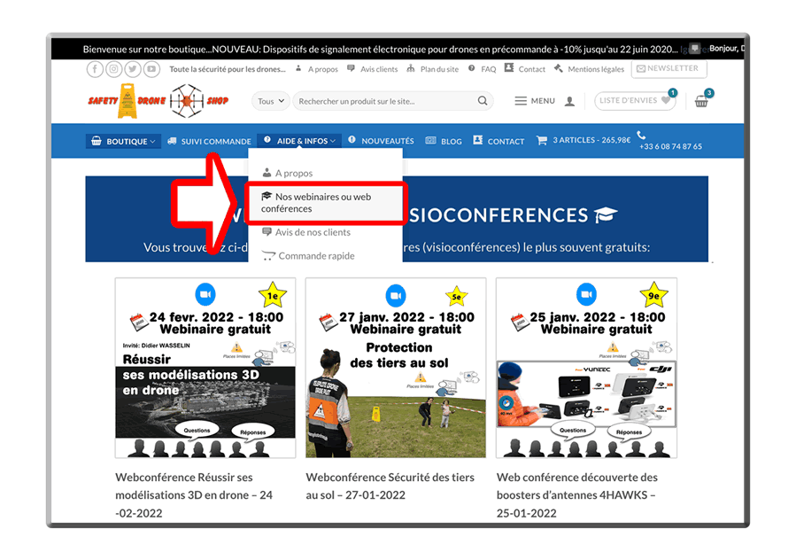 Page de programmation de nos webconférences