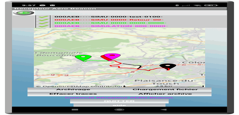 Visualisation des balises électroniques sur carte avec une application