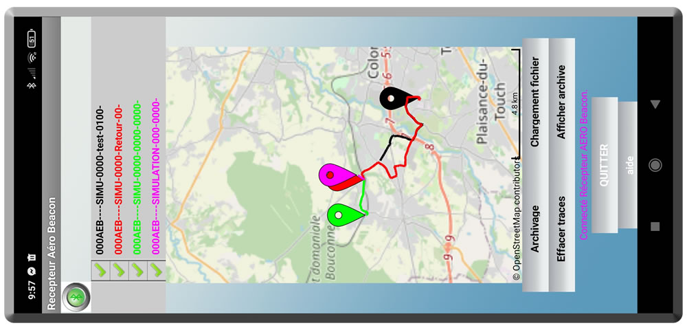 Visualisation des balises électroniques sur carte avec une application