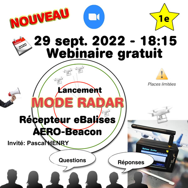 Webinaire lancement du mode RADAR du récepteur d'eBalises du 29 septembre 2022