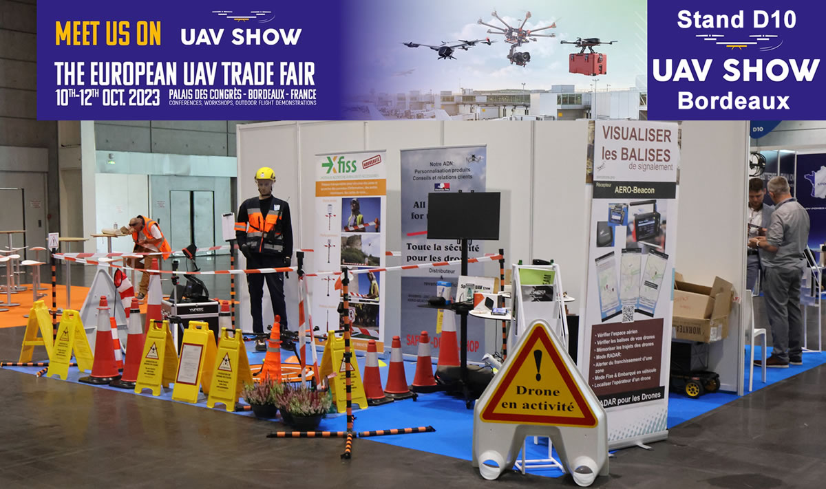 Stand D10 de Safety-drone.shop à l'UAV Show 2023 à Bordeaux