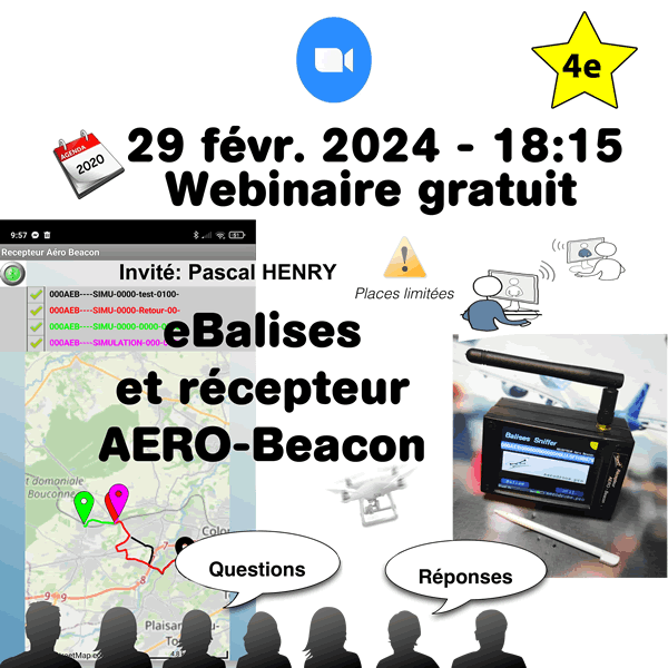 Webinaire eBalises, mode RADAR du récepteur AEROBEACON du 29 février 2024