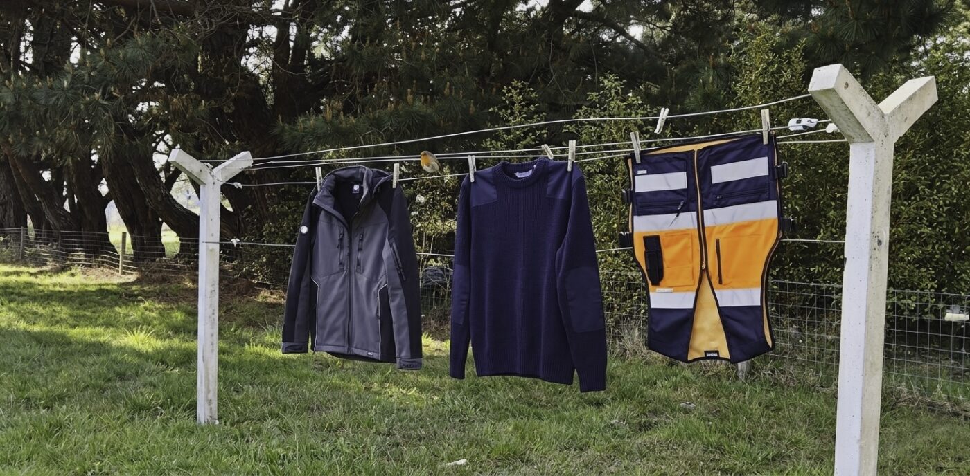 Vêtements étendus dans un jardin pour les sécher