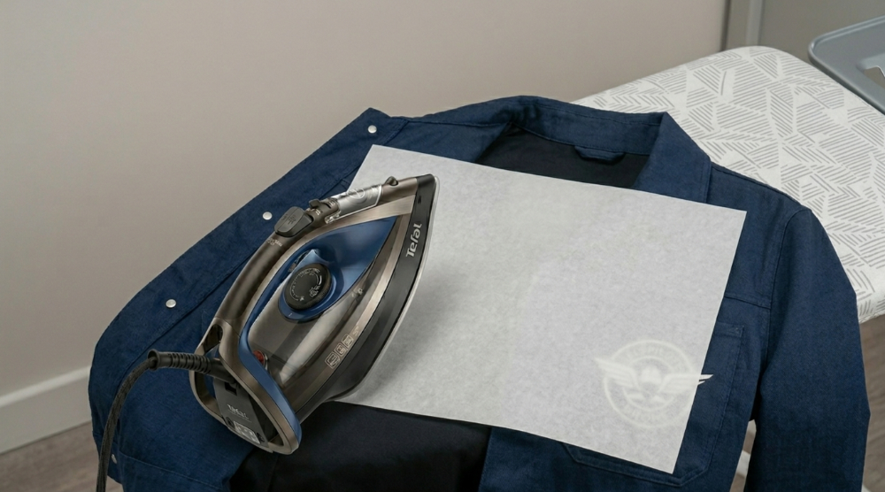 Repassage des marquages sur des vêtements