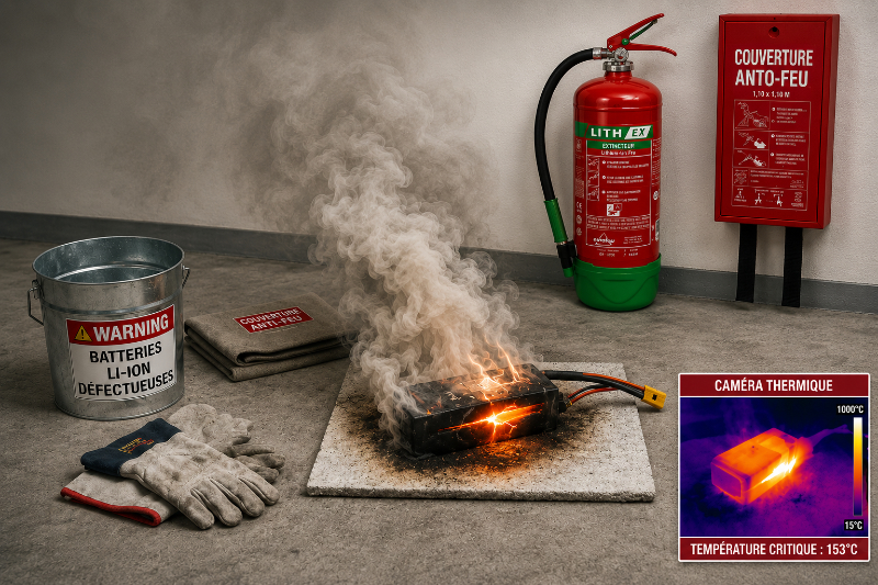Feu de batterie LiPo dans un local
