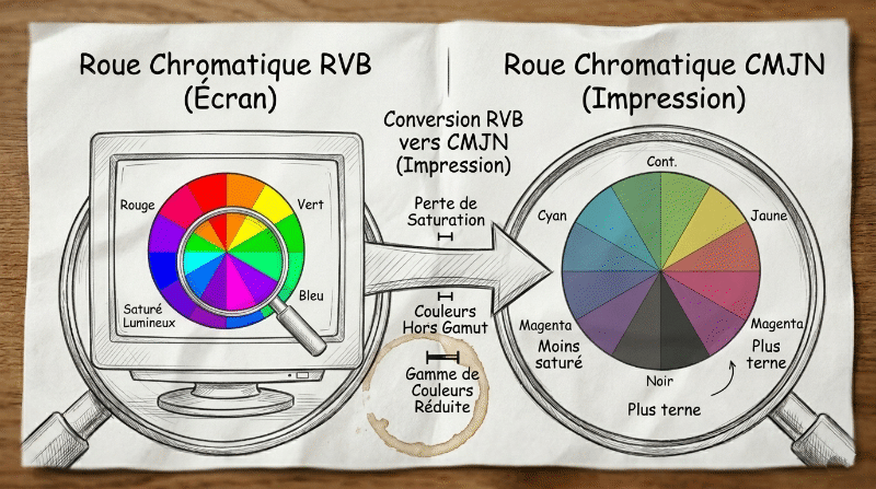 Roues chromatiques RVB et CMJN