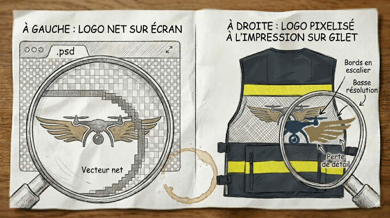 Fichier non adapté pour imprimer un logo en haute qualité