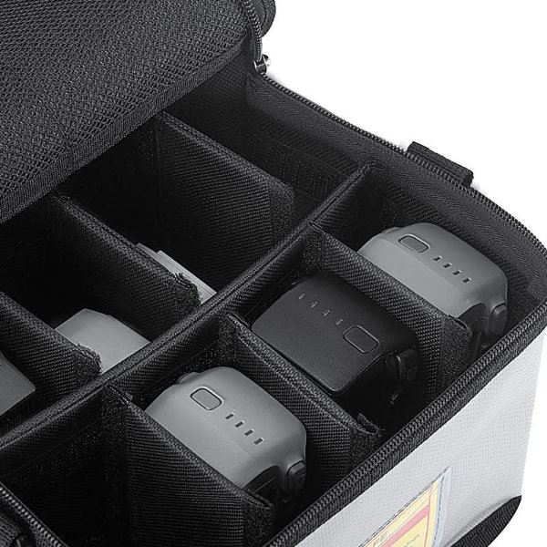 Sac ignifugé M1 compartimenté innovant pour batteries ouvert