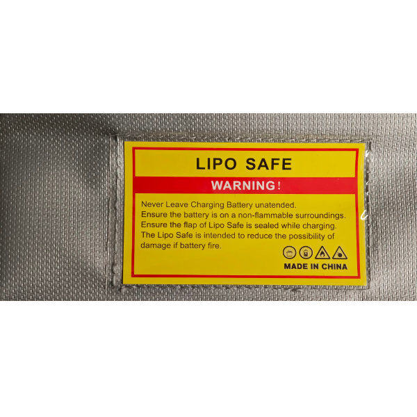 Message de sécurité en anglais du sac ignifugé M1 compartimenté innovant pour batteries